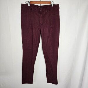 Seven 7 Size 14 SKINNY 4-WAY STRETCH PONTE Knit Pant In Wine Burgundy